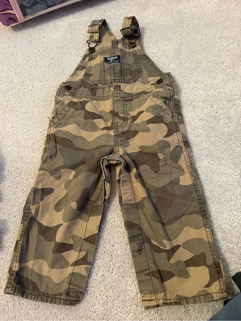 OshKosh B'gosh Kids Camouflage Overalls in Green and Brown